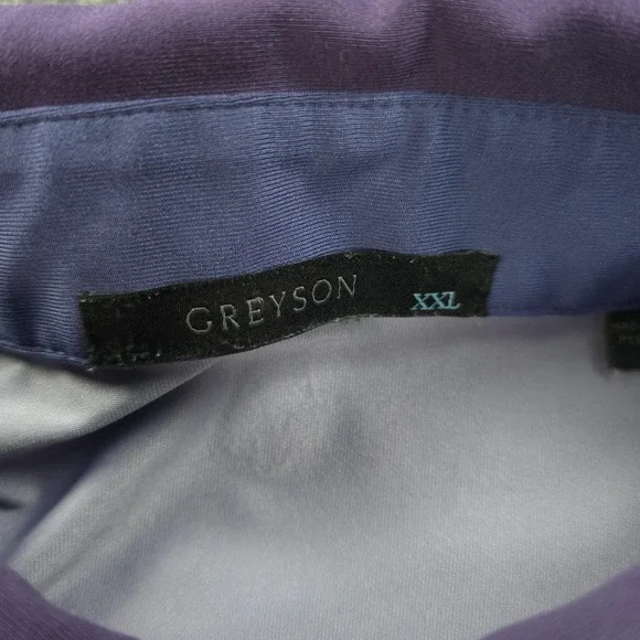 Greyson Polo Shirt Mens 2XL Purple Wolf Print Hazeltine Golf Performance Stretch - Picture 4 of 11